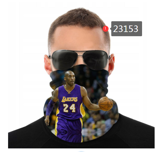 NBA 2021 Los Angeles Lakers #24 kobe bryant 23153 Dust mask with filter->nba dust mask->Sports Accessory
